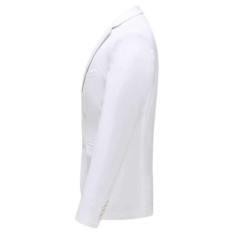 UNINUKOO Mens Blazer Jacket Casual 2 Buttons Suit Jacket Single Breasted Sport Coats Modern Wedding Tux Blazer US Size 42 White - Image 3